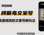 2023抖音快手毒文案新玩法，牌匾文案号，起号快易变现-小鸿资源库