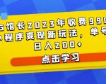 D1G馆长2023年收费990的抖音小程序变现新玩法，单号轻松日入200+-小鸿资源库