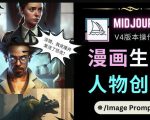Midjourney V4版本操作教程：2个简单参数，完成漫画生成，人物创建-小鸿资源库