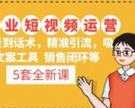 5套·美业短视频运营课从场景到话术·精准引流·吸金文案工具·销售闭环等-小鸿资源库
