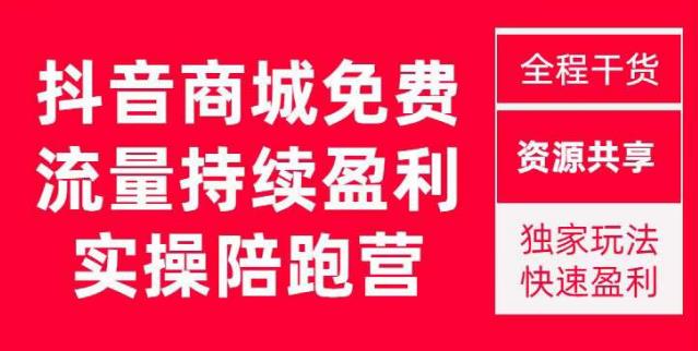 抖音商城搜索持续盈利陪跑成长营,抖音商城搜索从0-1、从1到10的全面解决方案-小鸿资源库