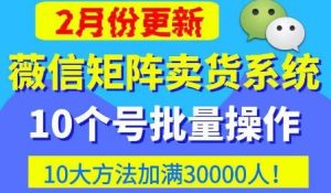 微信矩阵卖货系统，多线程批量养10个微信号，10种加粉落地方法，快速加满3W人卖货！-小鸿资源库