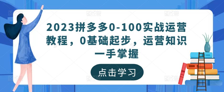 2023拼多多0-100实战运营教程，0基础起步，运营知识一手掌握-小鸿资源库