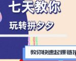 拼多多快速起爆链接思路1.0课程，七天教你玩转拼夕夕，教你快速起爆链接-小鸿资源库