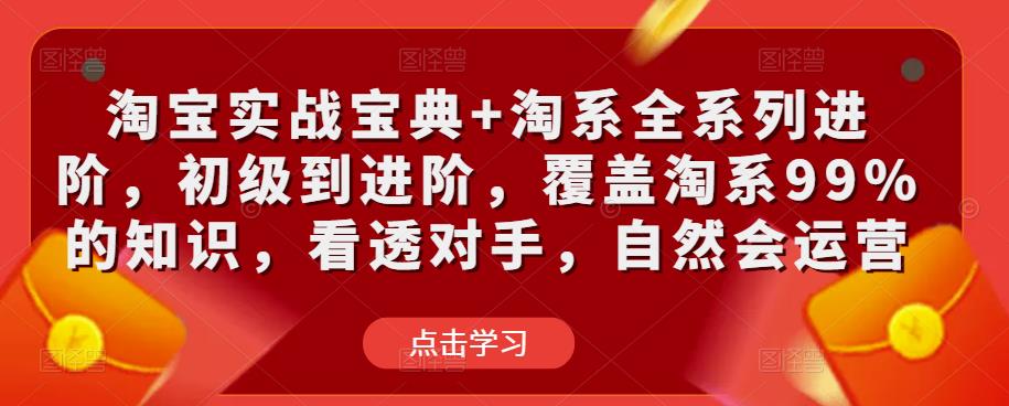淘宝实战宝典+淘系全系列进阶,初级到进阶,覆盖淘系99%的知识,看透对手,自然会运营-小鸿资源库
