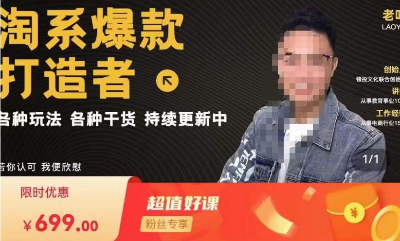 锋投老叶全店动销，淘系干货汇总，各种玩法，淘系爆款打造者-小鸿资源库