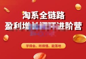 淘系全链路盈利增长闭环进阶营,融合全店动销,学得会、听得懂、能落地!-小鸿资源库