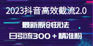 日引300＋创业粉，独家抖音高效截流2.0玩法（价值1280）-小鸿资源库