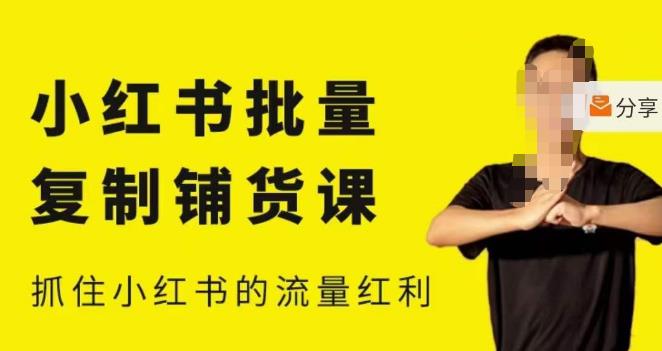 张宾·小红书批量复制铺货课，小红书0-1快速起号变现玩法，抓住小红书的流量红利（更新2023年3月）-小鸿资源库