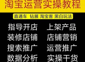 2023淘宝开店教程0基础到高级全套视频网店电商运营培训教学课程-小鸿资源库