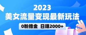 2023美女流量变现最新玩法，0粉撸金，日赚2000+，实测日引流300+-小鸿资源库