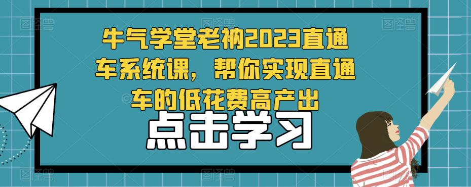 牛气学堂老衲2023直通车系统课，帮你实现直通车的低花费高产出-小鸿资源库