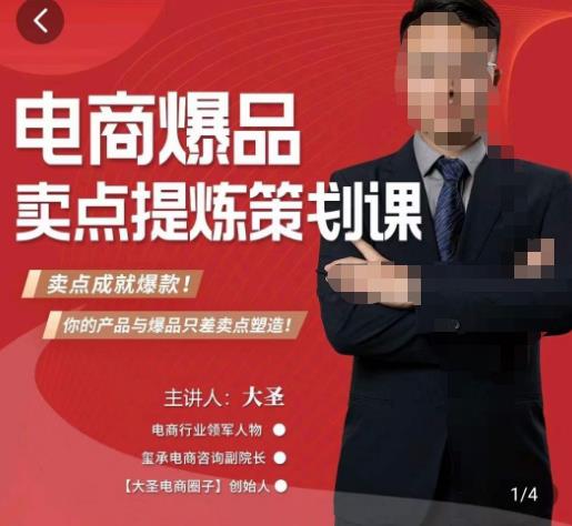 大圣·电商标品爆款卖点策划课,标品卖点成就爆款,可落地卖点提炼课-小鸿资源库