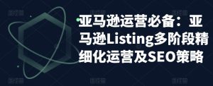 亚马逊运营必备：亚马逊Listing多阶段精细化运营及SEO策略-小鸿资源库