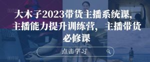 大木子2023带货主播系统课，主播能力提升训练营，主播带货必修课-小鸿资源库