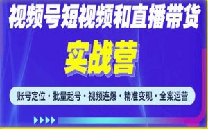 2023最新微信视频号引流和变现全套运营实战课程,小白也能玩转视频号短视频和直播运营-小鸿资源库
