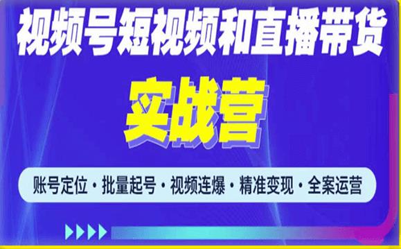 2023最新微信视频号引流和变现全套运营实战课程,小白也能玩转视频号短视频和直播运营-小鸿资源库