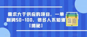 需求大于供应的项目，一单利润50-100，很多人不知道【揭秘】-小鸿资源库
