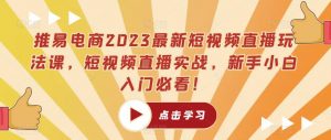 推易电商2023最新短视频直播玩法课，短视频直播实战，新手小白入门必看！-小鸿资源库