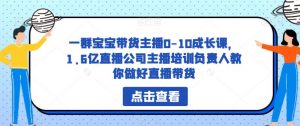 一群宝宝带货主播0-10成长课，1.6亿直播公司主播培训负责人教你做好直播带货-小鸿资源库
