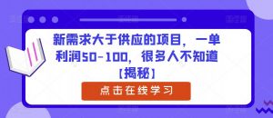 新需求大于供应的项目，一单利润50-100，很多人不知道【揭秘】-小鸿资源库