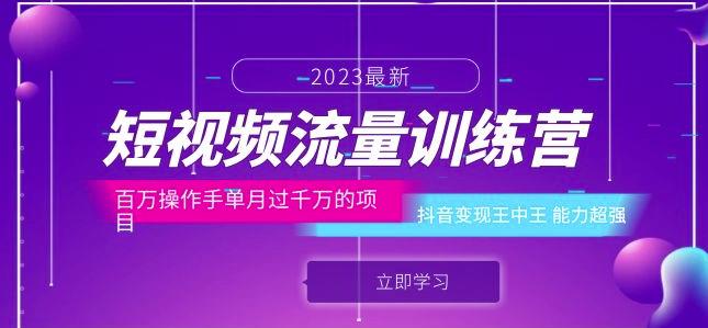 短视频流量训练营：百万操作手单月过千万的项目：抖音变现王中王能力超强-小鸿资源库