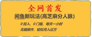 闲鱼新玩法(高芝麻分人脉)0投入0门槛,每天一小时，轻松月入过万【揭秘】-小鸿资源库