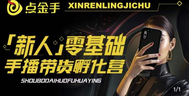 2023点金手·新人零基础手播带货孵化营：账号运营篇+主播话术篇+数据流量篇等-小鸿资源库