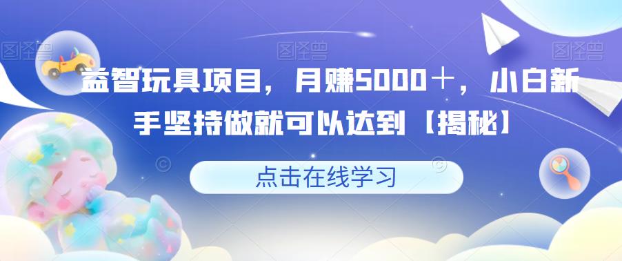 益智玩具项目，月赚5000＋，小白新手坚持做就可以达到【揭秘】-小鸿资源库