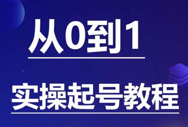 石野·小白起号实操教程，​掌握各种起号的玩法技术，了解流量的核心-小鸿资源库