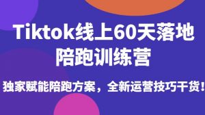 Tiktok线上60天落地陪跑训练营，独家赋能陪跑方案，全新运营技巧干货-小鸿资源库
