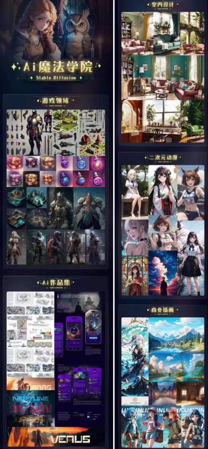Ai魔法绘画 Stable Diffusion专业课高效辅助Ui/运营作品集0到精通系统课-小鸿资源库