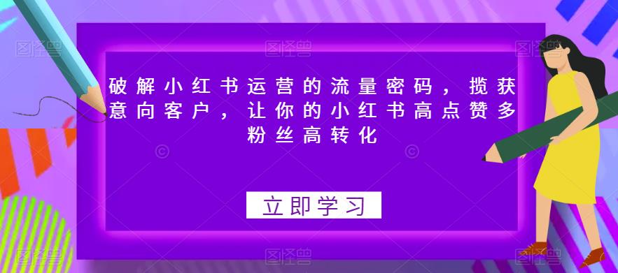 破解小红书运营的流量密码，揽获意向客户，让你的小红书高点赞多粉丝高转化-小鸿资源库