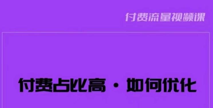 波波-付费占比高，如何优化？只讲方法，不说废话，高效解决问题！-小鸿资源库
