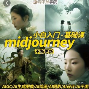 淘不掉学院·midjourney小白入门基础，​AI摄影+AI设计+AI绘画-AIGC作图-小鸿资源库