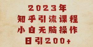 2023知乎引流课程，小白无脑操作日引200+【揭秘】-小鸿资源库