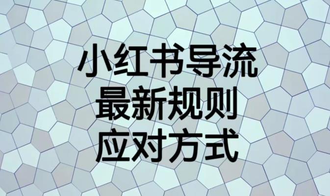 小红书导流最新规则应对方式【揭秘】-小鸿资源库