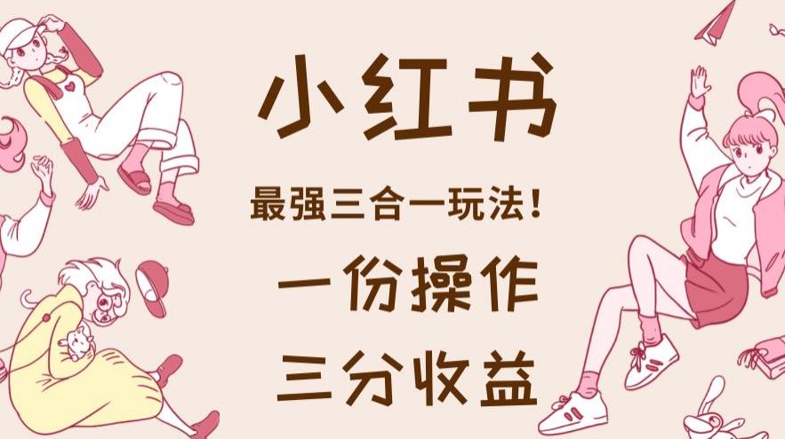 小红书最强三合一玩法，一份操作获得三份收益！【揭秘】-小鸿资源库