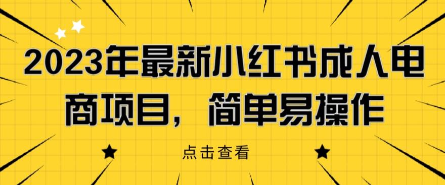 2023年最新小红书成人电商项目，简单易操作【详细教程】【揭秘】-小鸿资源库