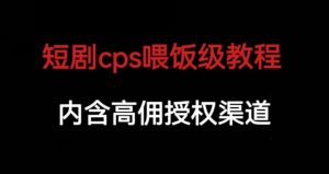 短剧cps喂饭级教学，内涵高佣授权渠道-小鸿资源库