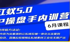 红蚁5.0IP操盘手内训营，IP操盘终极方法论-小鸿资源库
