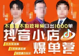 推易·抖店精细化运营，7月份线上直播课商品卡自然流推荐流，起店高阶等玩法-小鸿资源库