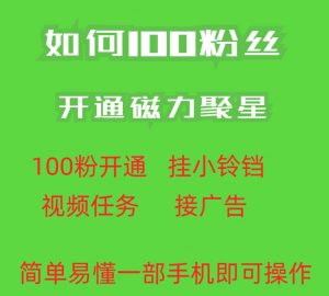 最新外面收费398的快手100粉开通磁力聚星方法操作简单秒开-小鸿资源库