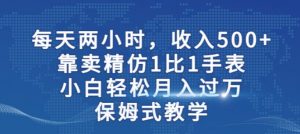 两小时，收入500+，靠卖精仿1比1手表，小白轻松月入过万！保姆式教学-小鸿资源库