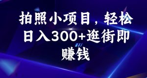 拍照小项目，轻松日入300+逛街即赚钱【揭秘】-小鸿资源库