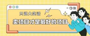 卖项目才是最好的项目一单3000+【揭秘】-小鸿资源库