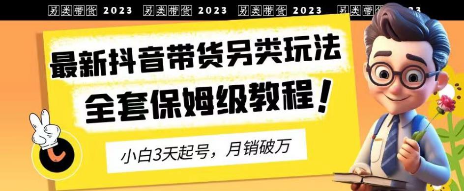 2023年最新抖音带货另类玩法，3天起号，月销破万（保姆级教程）【揭秘】-小鸿资源库
