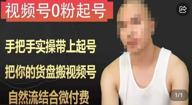 天诺老吴视频号0粉起号课程，手把手实操带上起号，把你的货盘搬视频号，自然流结合微付费-小鸿资源库