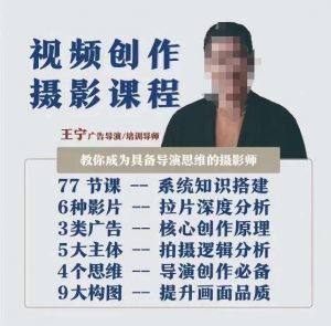 视频创作摄影课程，教你成为具备导演思维的摄影师（导演思维+拍摄技巧+拉片解析+职业发展建议）-小鸿资源库