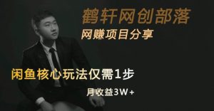 闲鱼核心玩法不卖货也能1年变现20W，玩法简单-小鸿资源库